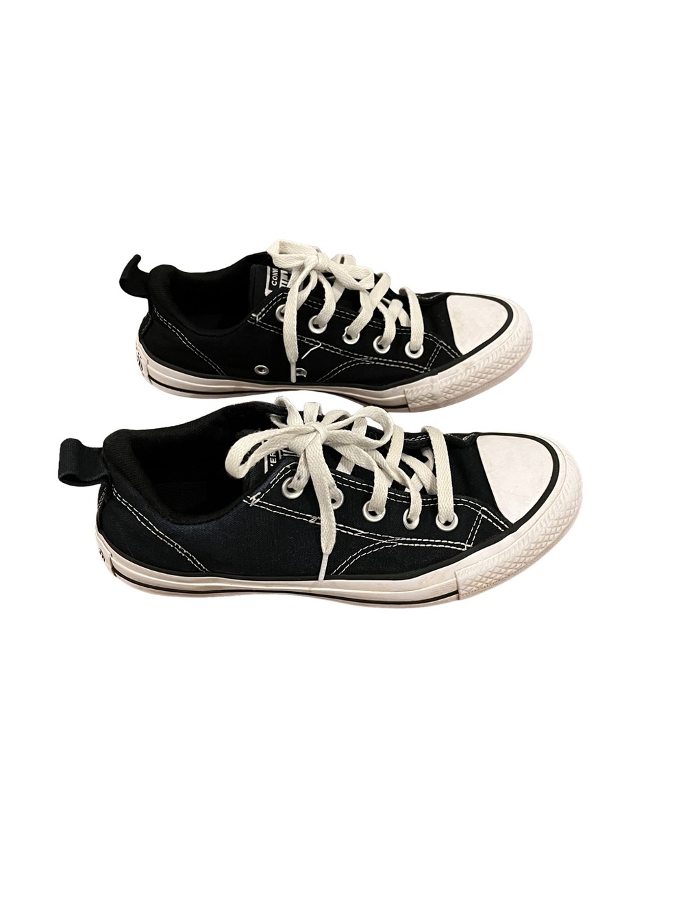 Black Converse Low-Top Sneakers with White Accents